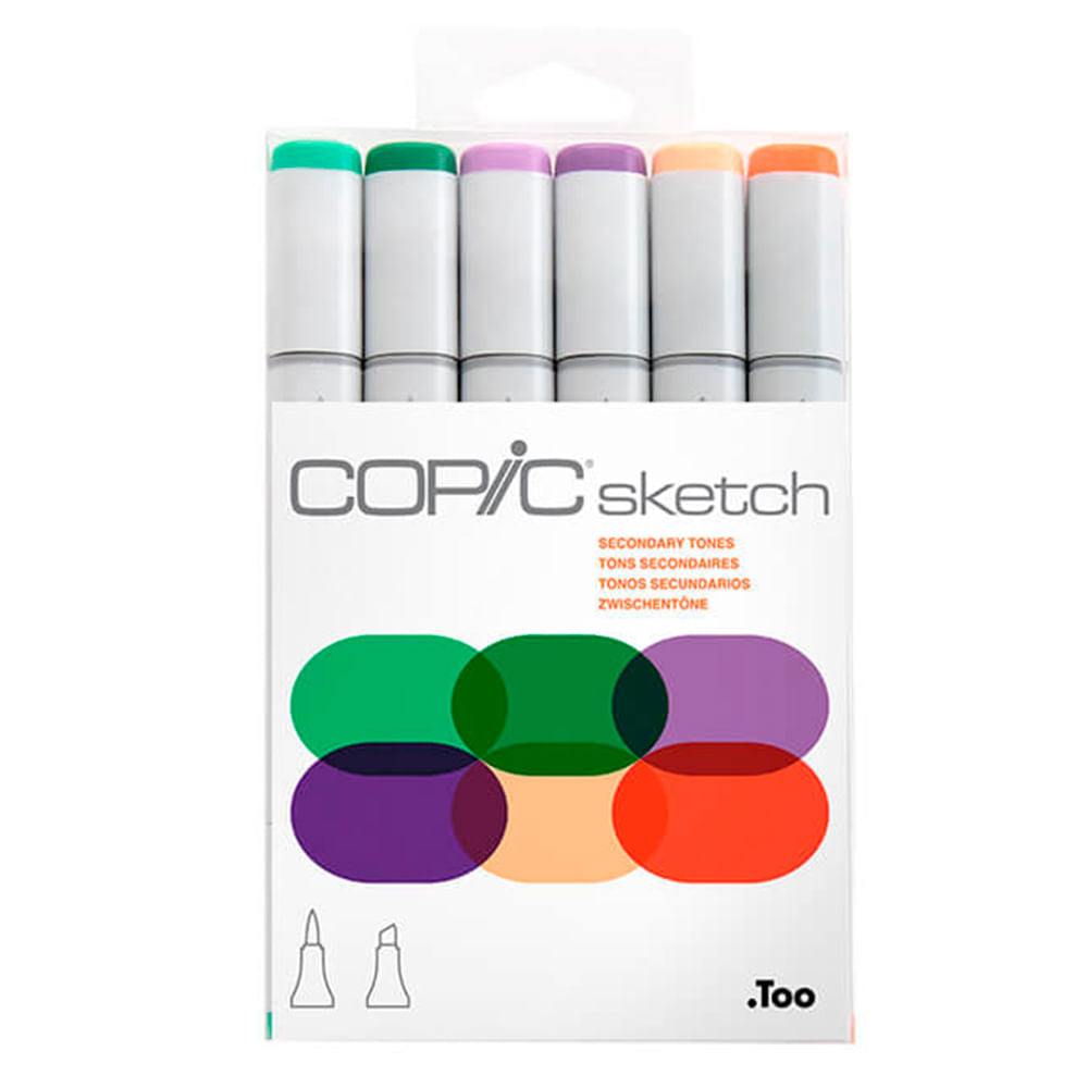 Copic Sketch - Set 6 Marcadores Secondary Tones