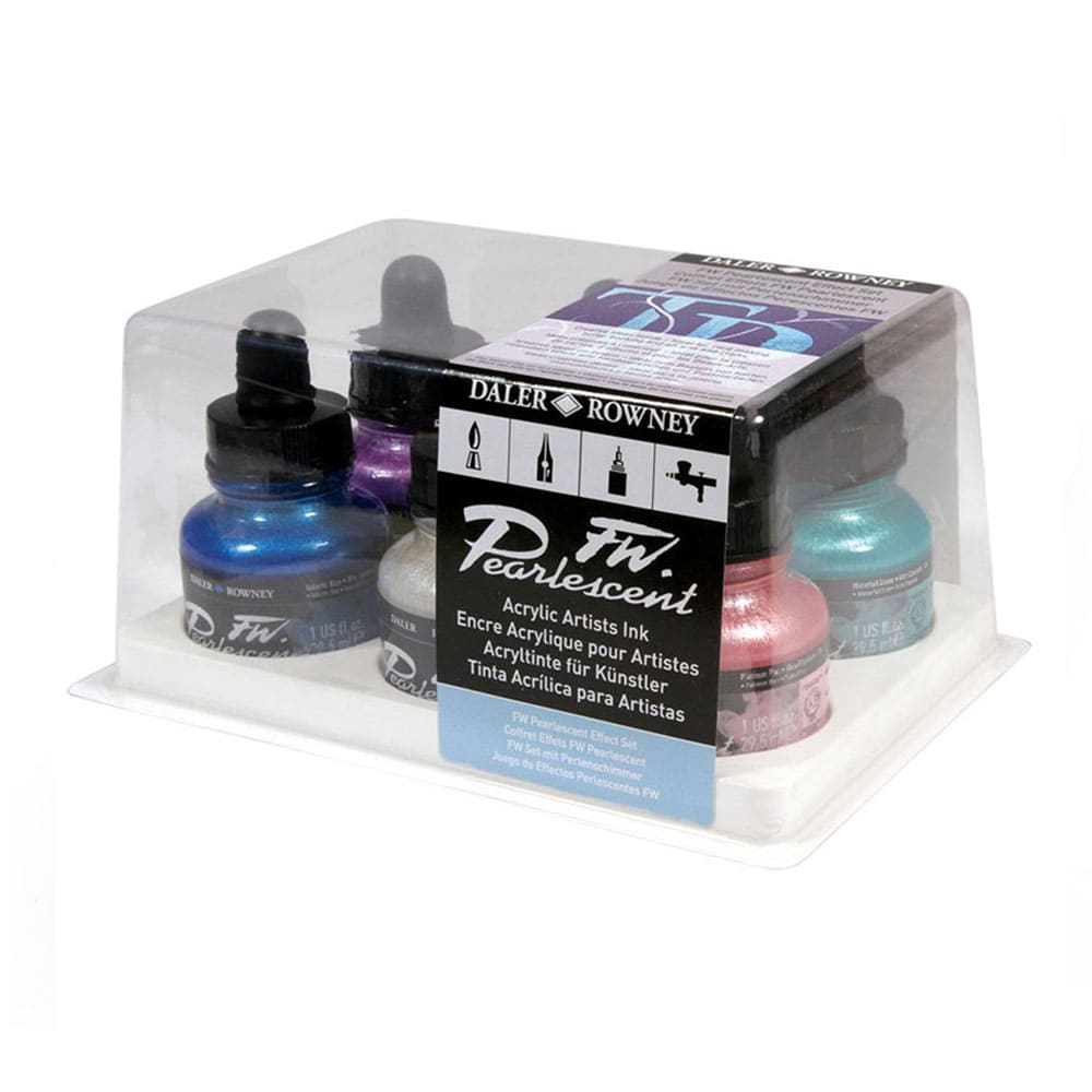 Daler Rowney FW - Set 6 Tintas Acrílicas Pearlescent Effect 30 ml