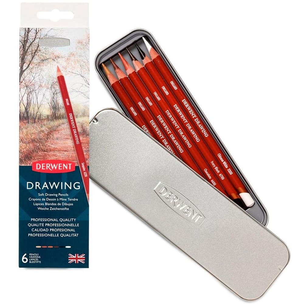 Derwent Drawing - Set 6 Lápices de Colores Blandos