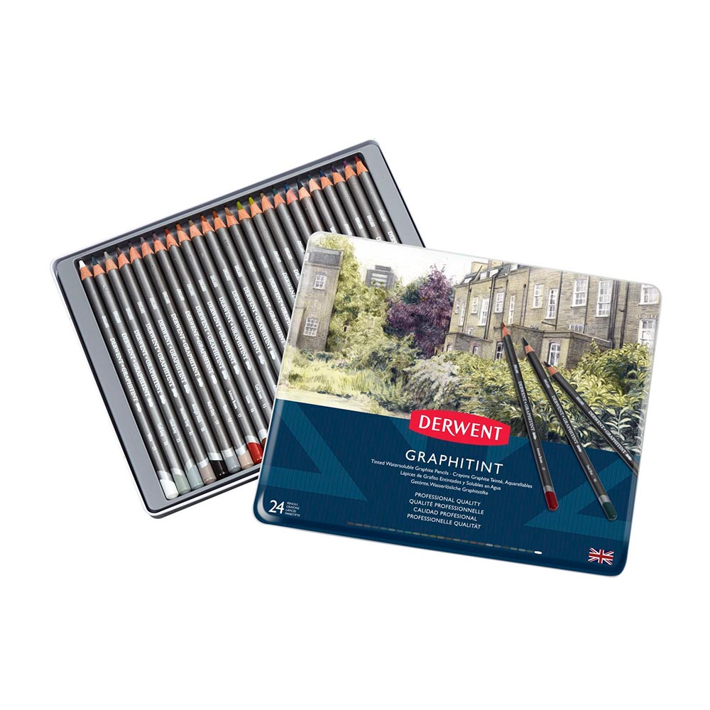 Derwent Graphitint - Set 24 Lápices Grafito Entintados Solubles en Agua
