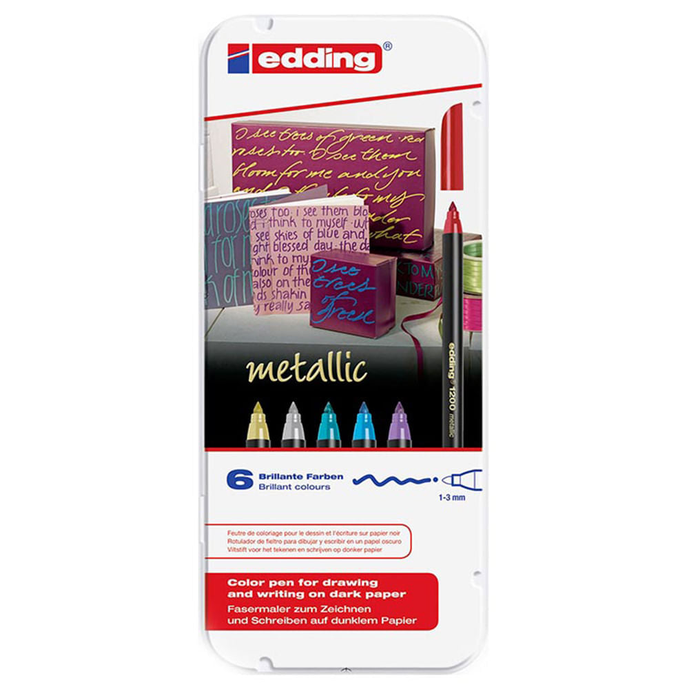 Edding Metallic - Set 6 Marcadores Colores Metálicos