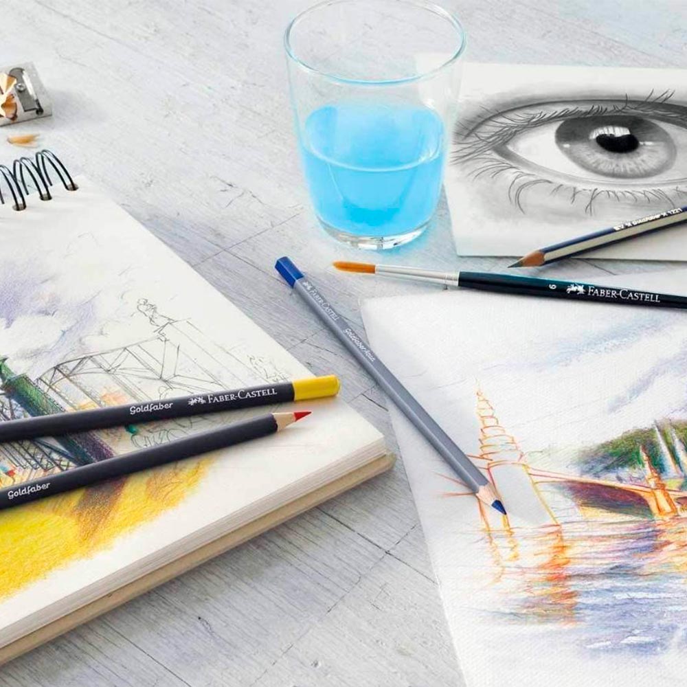 Faber-Castell Aquarellblock A4 – 40 Blatt, 140 G/m², Spiralbindung, Ideal Für Aquarellfarben Und -stifte