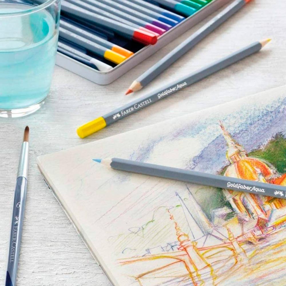 Faber-Castell Goldfaber Aqua Aquarellstift – Permanent Grün Pastell, 3,3 Mm Mine Für Kunst & Zeichnen