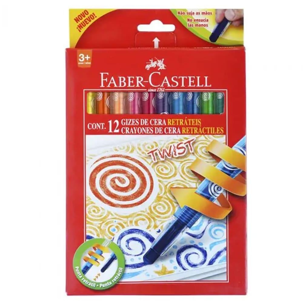 Set 12 Crayones de Cera Retráctiles Faber Castell – Dibu Chile