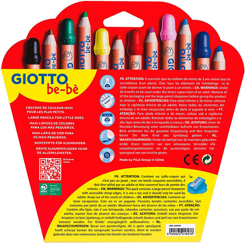 Lápiz Madera GIOTTO Bebé 12 Colores Lápiz Madera GIOTTO Bebé 12 Colores