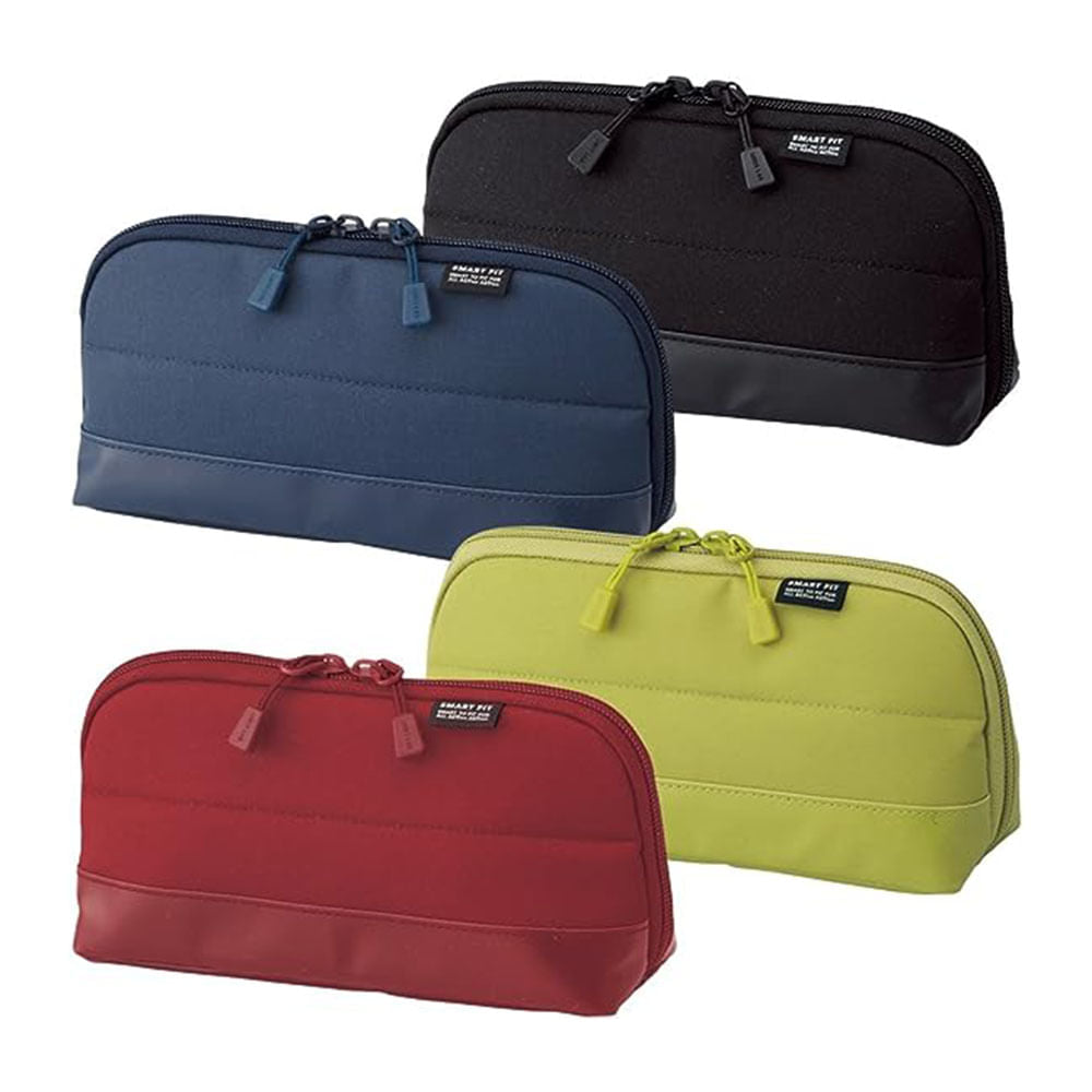 Trousse à Stylos Lihit Lab Smart Fit Compacte - Bleu Marine Résistant à L'Eau