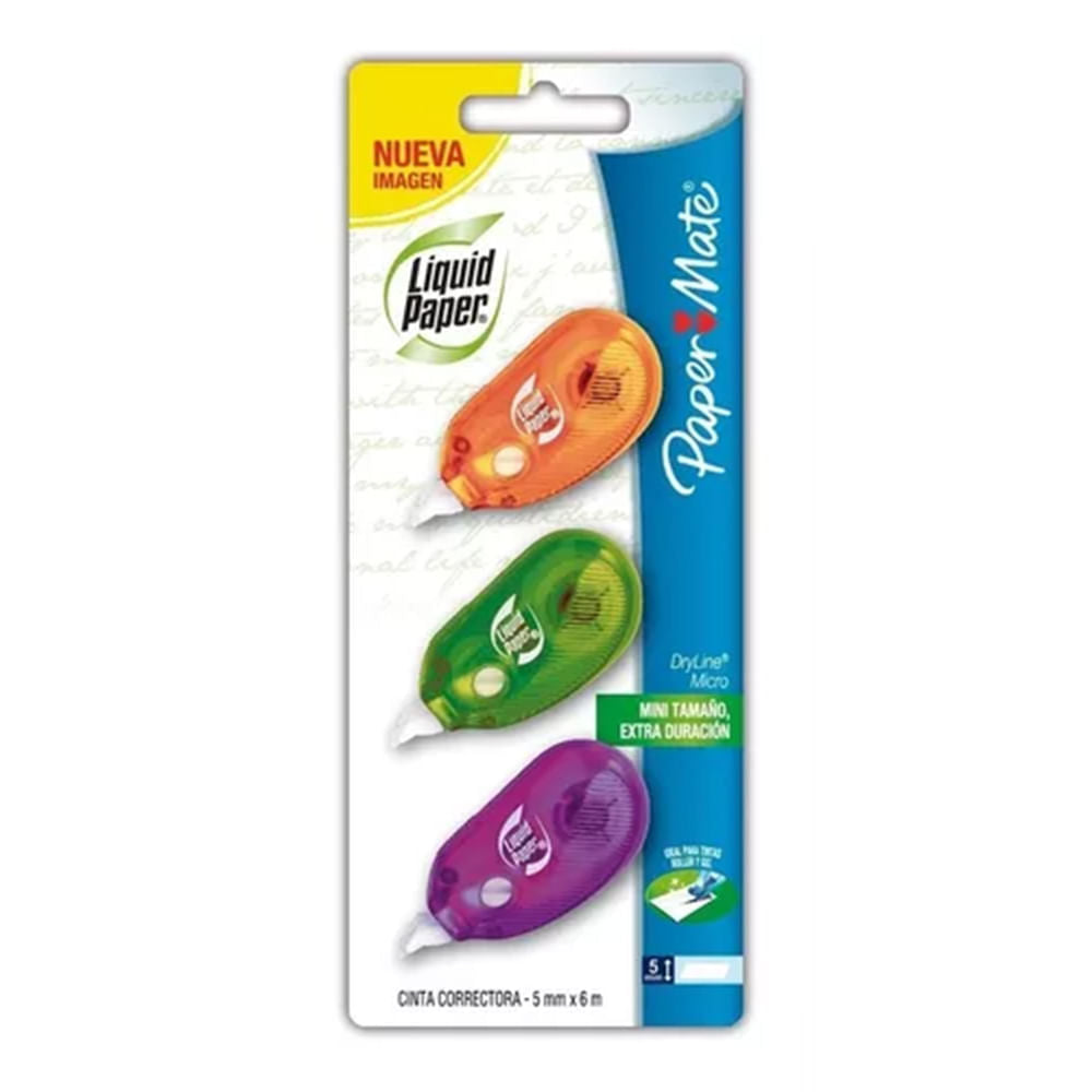 Corrector Paper Mate Liquid Paper (Pack 3) Dibu Chile