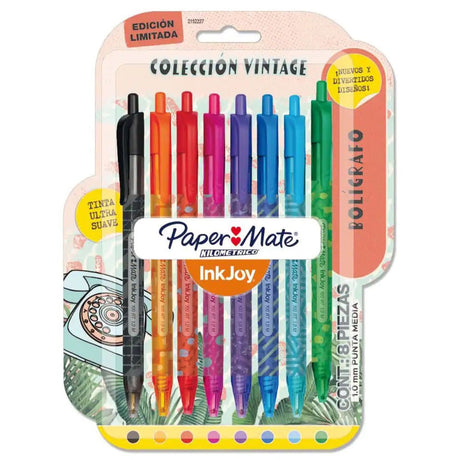 paper-mate-set-8-boligrafos-retractiles-inkjoy-vintage