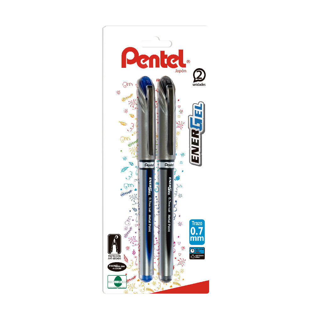 pentel-set-2-lapices-gel-energel-0-7-mm