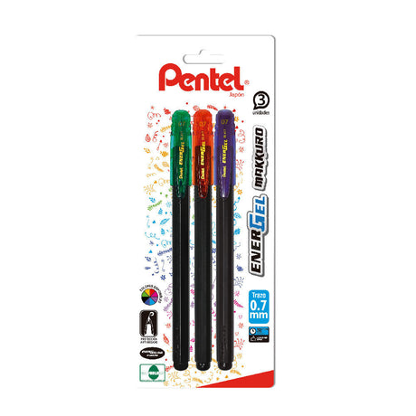 pentel-set-3-lapices-gel-energel-makkuro-0-7-mm-fancy