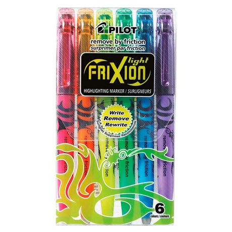 pilot-frixion-light-set-6-destacadores-borrables-neon