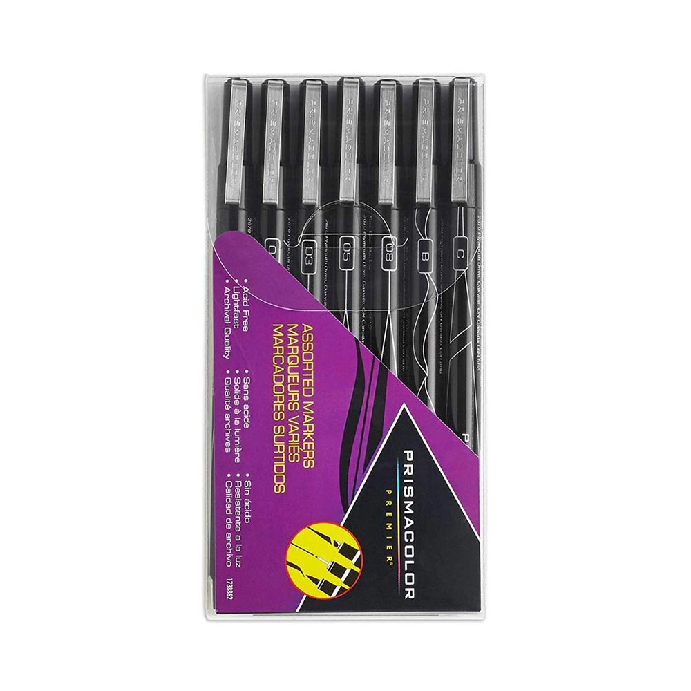 prismacolor-premier-set-7-tiralineas-negro-puntas-surtidas