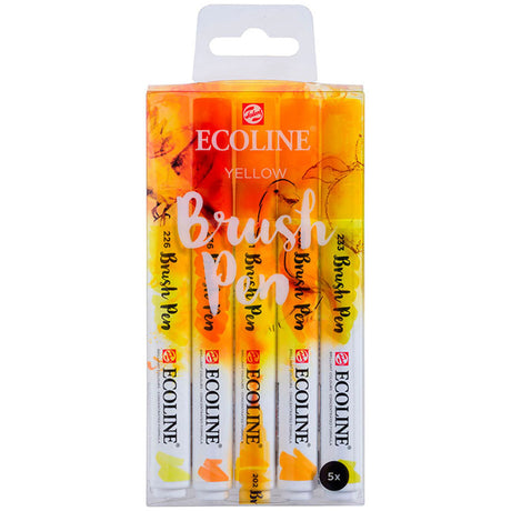 royal-talens-ecoline-set-5-marcadores-brush-pen-amarillos