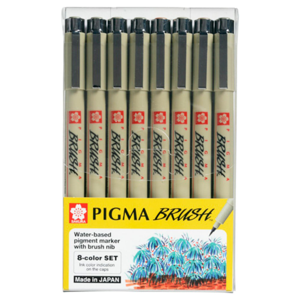 sakura-pigma-micron-set-8-tiralineas-colores-brush-punta-de-pincel