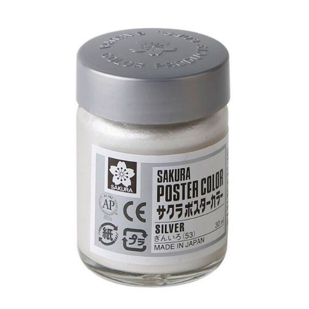 sakura-poster-color-tempera-profesional-30-ml-plata