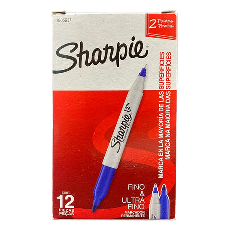 sharpie-pack-12-marcadores-permanentes-doble-punta-fina-y-ultra-fina-azul