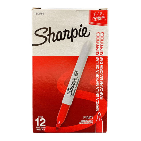 sharpie-pack-12-marcadores-permanentes-punta-fina-rojo