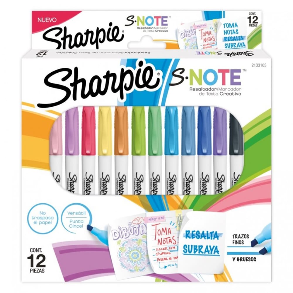 sharpie-set-12-destacadores-s-note-pastel