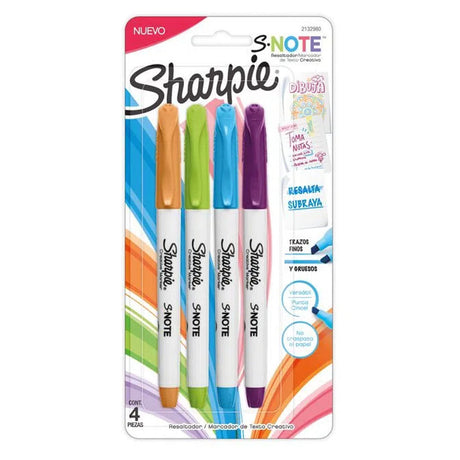 sharpie-set-4-destacadores-s-note-colores-intensos