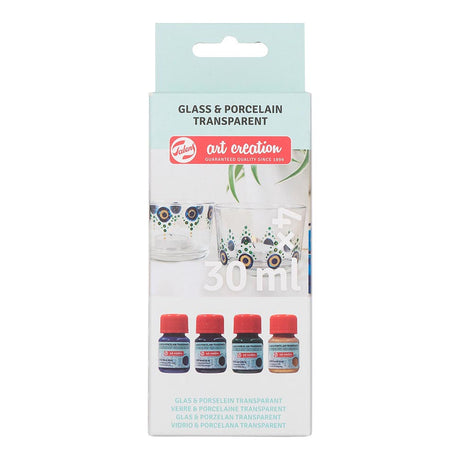 talens-art-creation-glass-porcelain-set-4-pinturas-porcelana-azules-transparente-30-ml