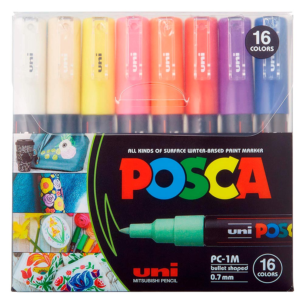 Posca Set 16 Marcadores PC-1M Punta Fina - DibuChile – Dibu Chile