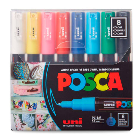 uni-posca-pc-1m-set-8-marcadores-0-7-mm