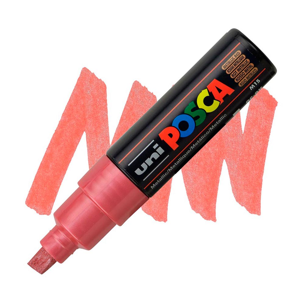uni-posca-pc-8k-marcadores-anchos-Rojo-Metalico