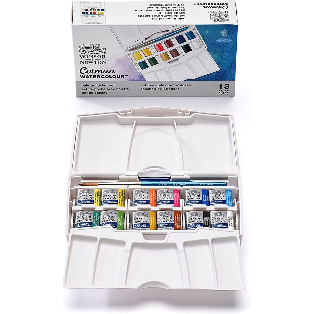 Acuarelas Winsor & Newton Cotman Pocket Set 12 - DibuChile – Dibu Chile