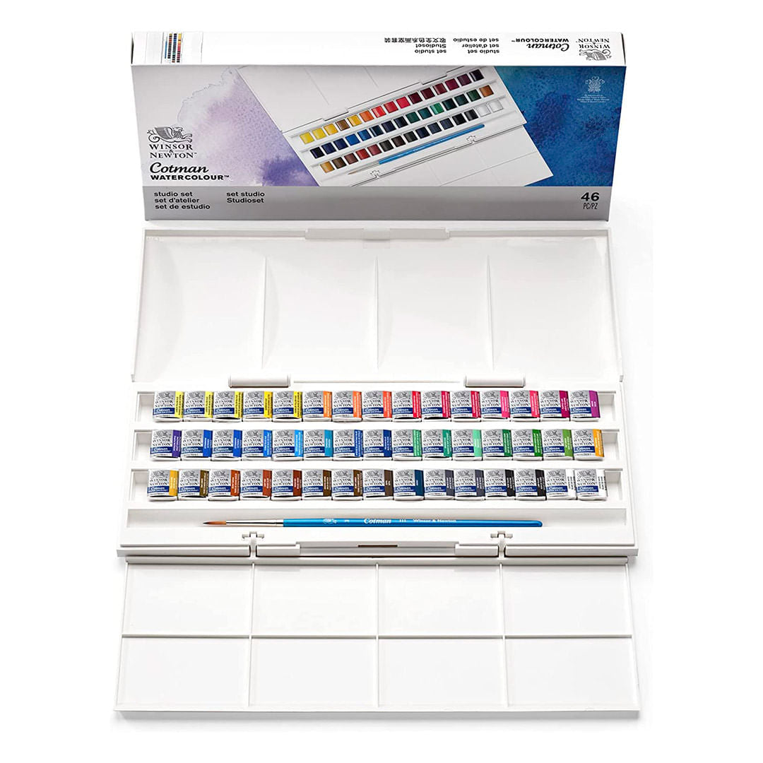 Acuarela Winsor & Newton Cotman Set 45 Estudio - DibuChile – Dibu Chile