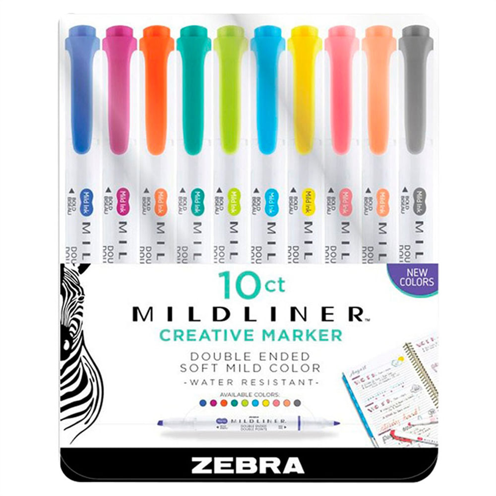 zebra-midliner-set-10-destacadores-doble-punta
