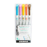 zebra-midliner-set-5-destacadores-doble-punta-warm-colors